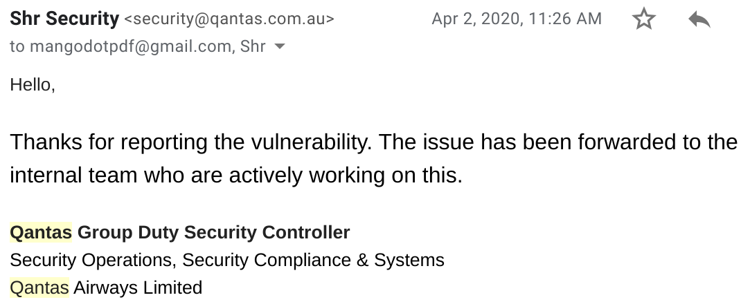 Reply from Qantas security-medium