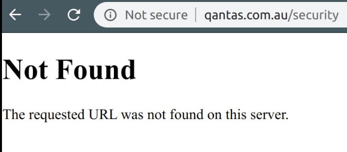 qantas security not found|small