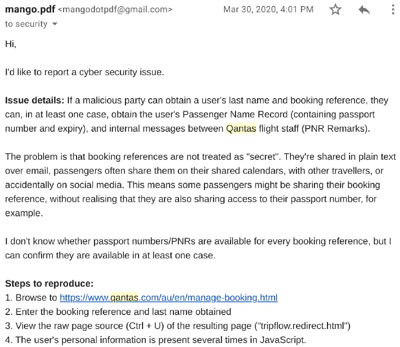 Email to Qantas security-medium