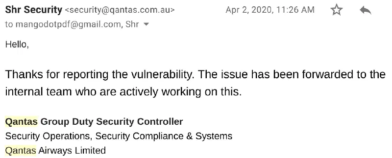 Reply from Qantas security-medium